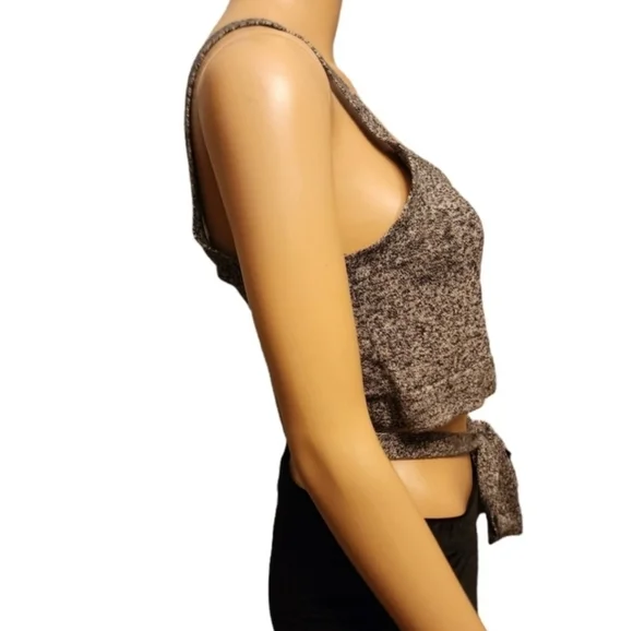 Aerie Heather Gray Knit Tank Top With Wrap Waist Tie Size M - Picture 5 of 11